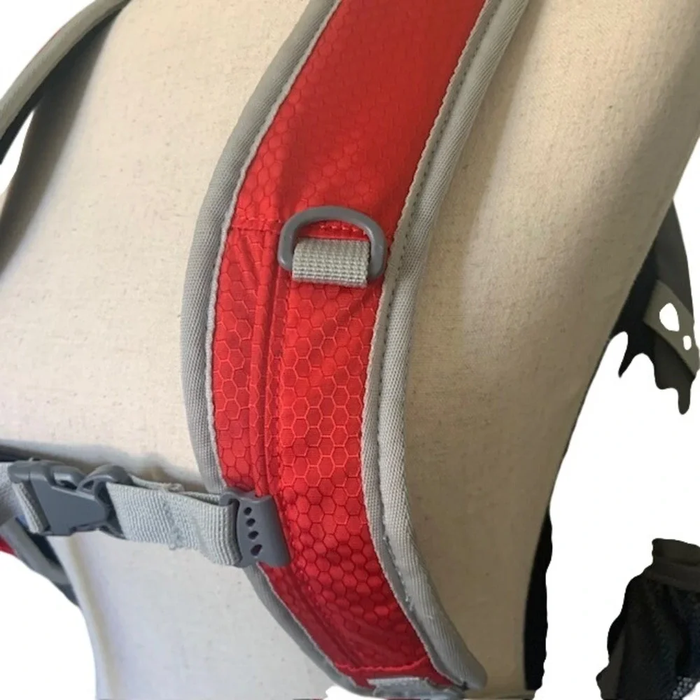 NWOT Eddie Bauer Trail Daypack Backpack Gray Red Hiking Camping Travel College